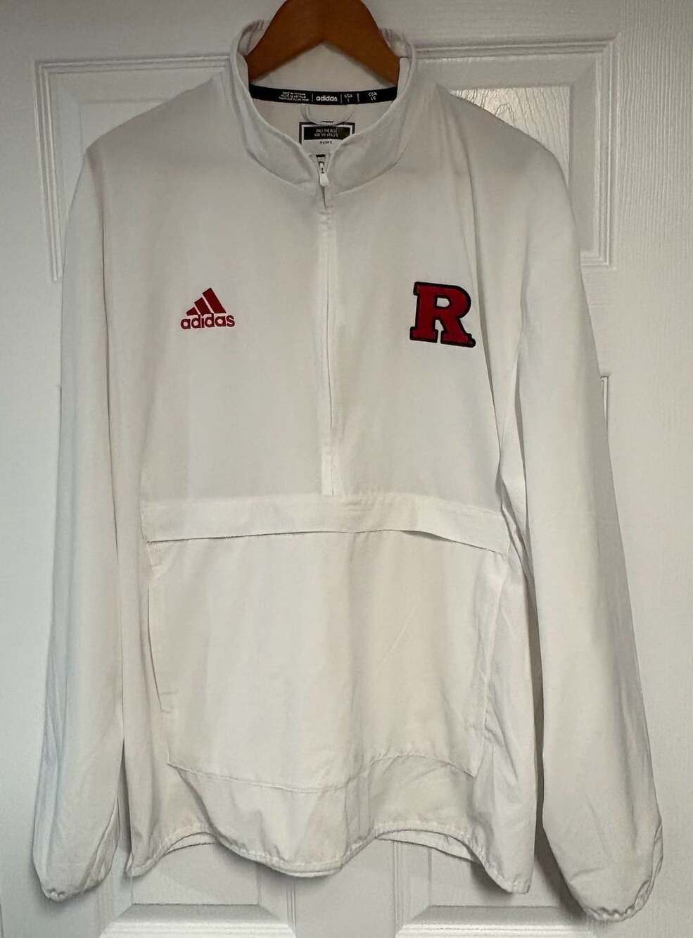 Adidas Rutgers Scarlet Knights 1/4 Zip Jacket Size L White